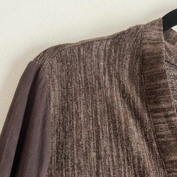 LOGO Lori Goldstein XL Pockets Full Zip Lagenlook Faux Suede Sleeves Cardigan - Picture 6 of 9